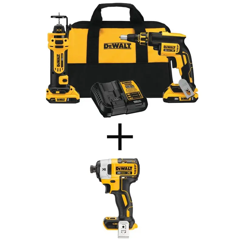 20-Volt MAX XR Li-Ion Cordless Screwgun/Cutout Tool Combo Kit (2-Tool) w/Bonus Bare 20V Cordless 1/4 in. Impact Driver9.75 / bundle