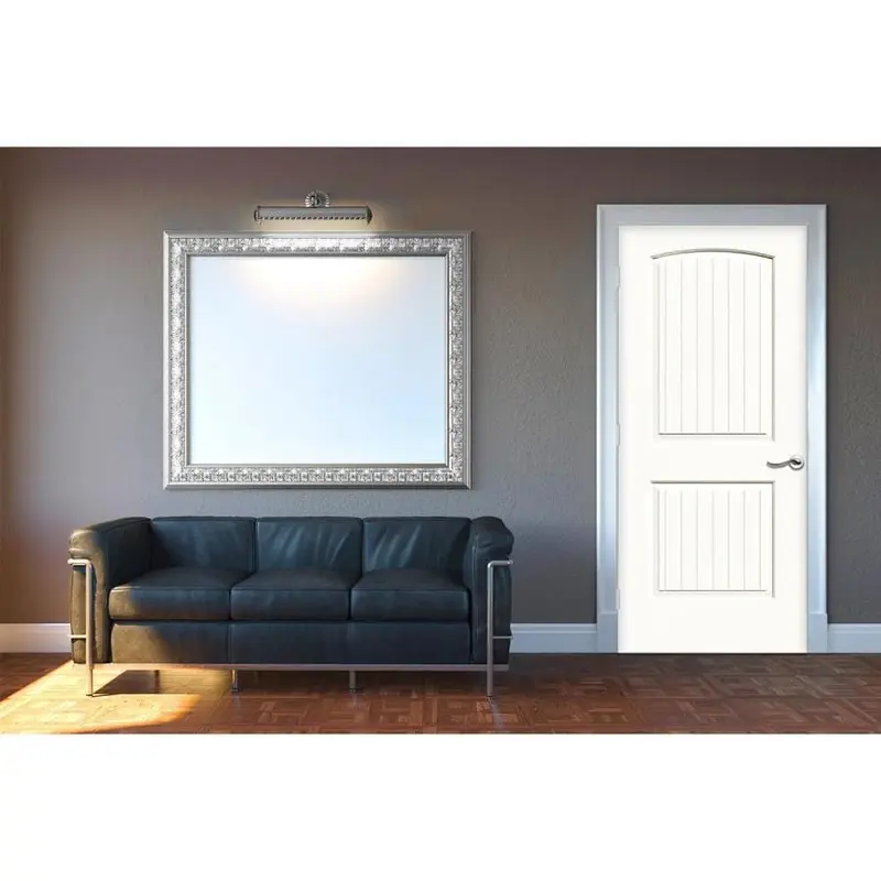 American Building Supply Santa Fe 28-in x 80-in Primed 2-Panel Round Top Plank Hollow Core Primed Molded Composite Slab Door