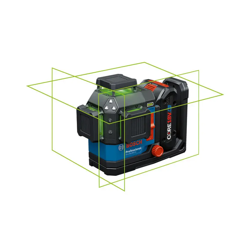 Bosch GLL330-80CGL 18V 360 Connected Green-Beam Three-Plane Leveling and Alignment Laser with (1) 4 Ah Battery