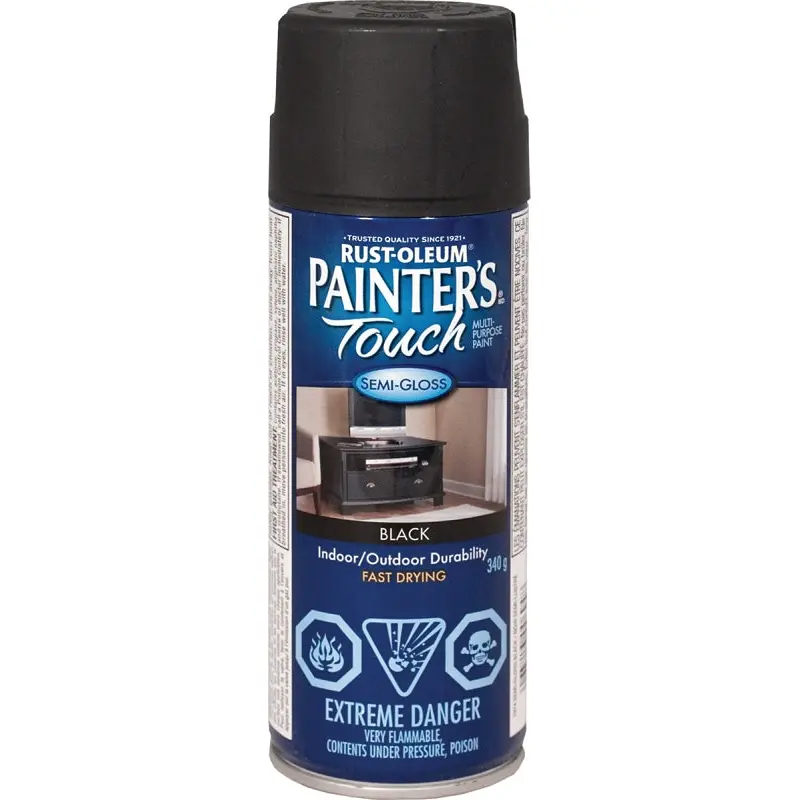 Rust-Oleum N1974830 Spray Paint, Semi-Gloss, Black, 340 g, Can