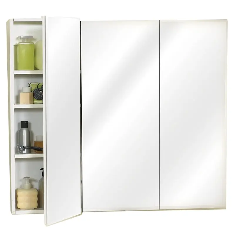 Zenith M36 Medicine Cabinet, 35-7/8 in OAW, 4-1/2 in OAD, 29-7/8 in OAH, Wood, Clear, 3-Shelf, 3-Door