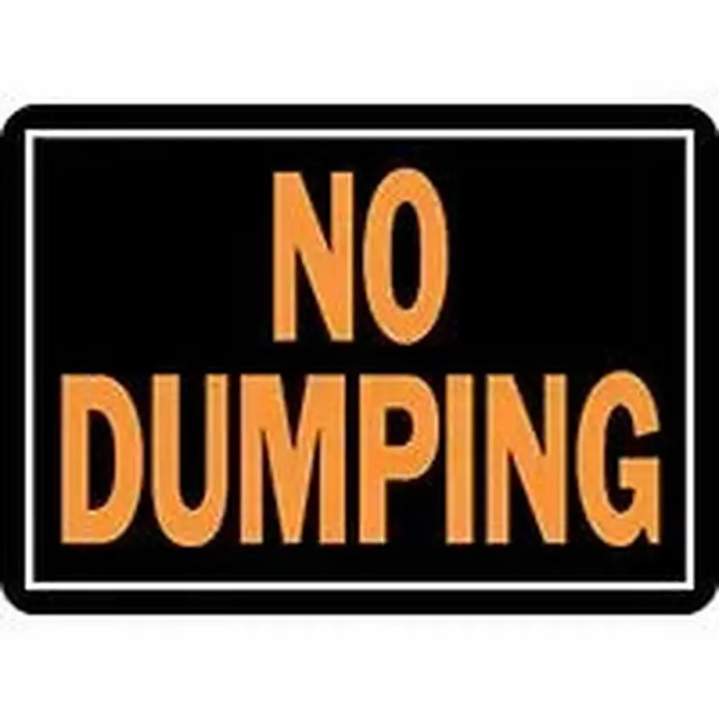 Hy-Ko Products Sign, "No Dumping", Hy-Glo Aluminum, 10 x 14-In.10" X 14"