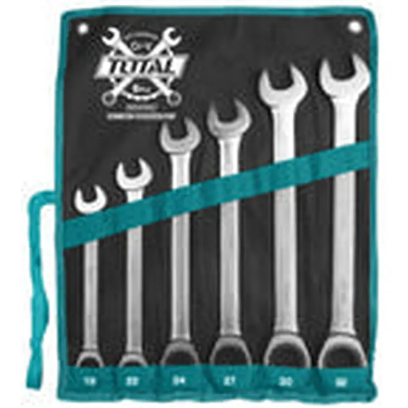 TOTAL TOOLS 6Pcs ratchet spanner set from size 19 to 32mm - THT102RK061