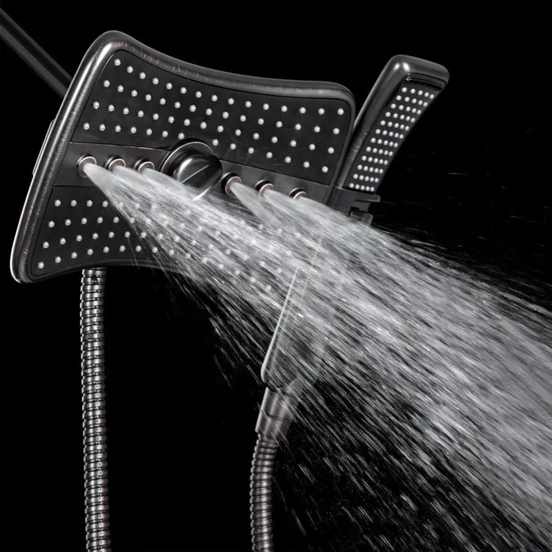 AKDY 9-in Antique Bronze 4-Spray Rain Dual Shower Head 1.8-GPM (6.8-LPM)
