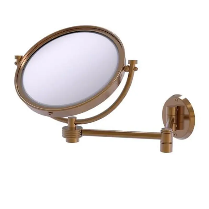 Allied Brass 8-in x 10-in Brushed Bronze Double-Sided Magnifying Wall-Mounted Vanity Mirror