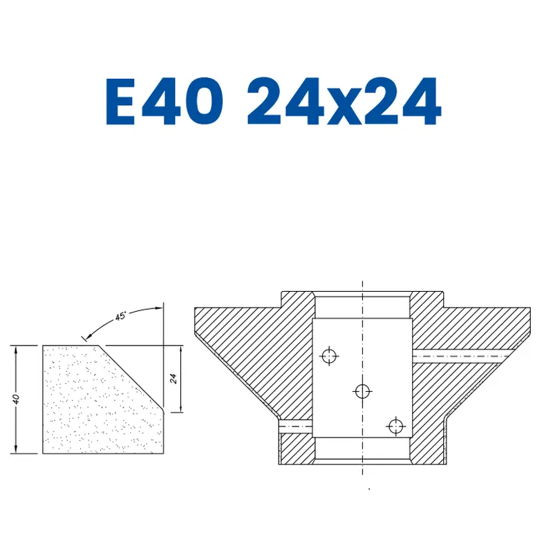 E40 24x24 (40mm 2/3 Bevel - Line 60 (Bore 35))EHS Kit (All materials high speed) / Breaker