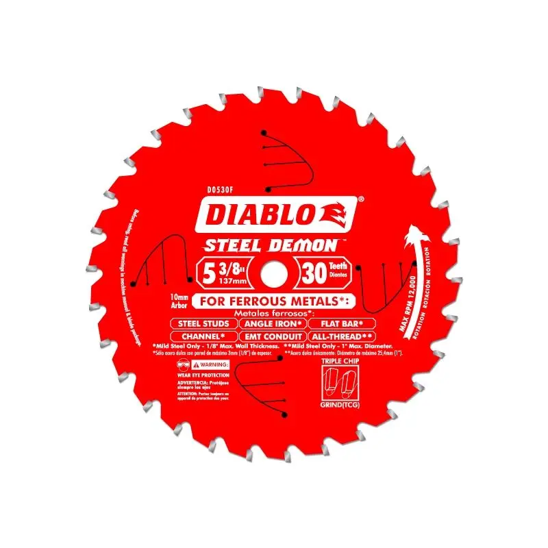 Freud D0530F 5-3/8 in. x 30 Tooth Steel Demon Metal Cutting Saw Blade (10mm Arbor)