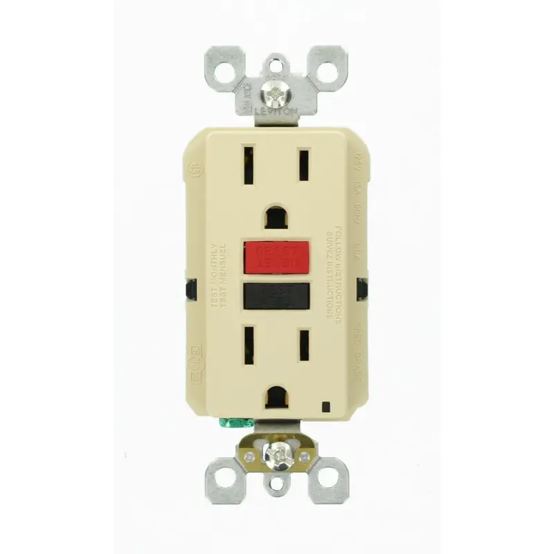 15 Amp Self-Test SmartlockPro Slim Duplex GFCI Outlet, IvoryWhite / .35 / 1