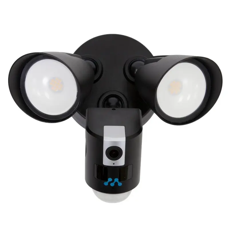 Aria LED Floodlight with Built-in Wi-Fi Surveillance Camera in Black