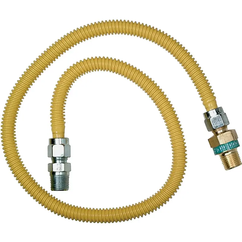 BrassCraft ProCoat Series CSSD44R-24P Gas Connector, 1/2 x 1/2 in, Stainless Steel, 24 in L