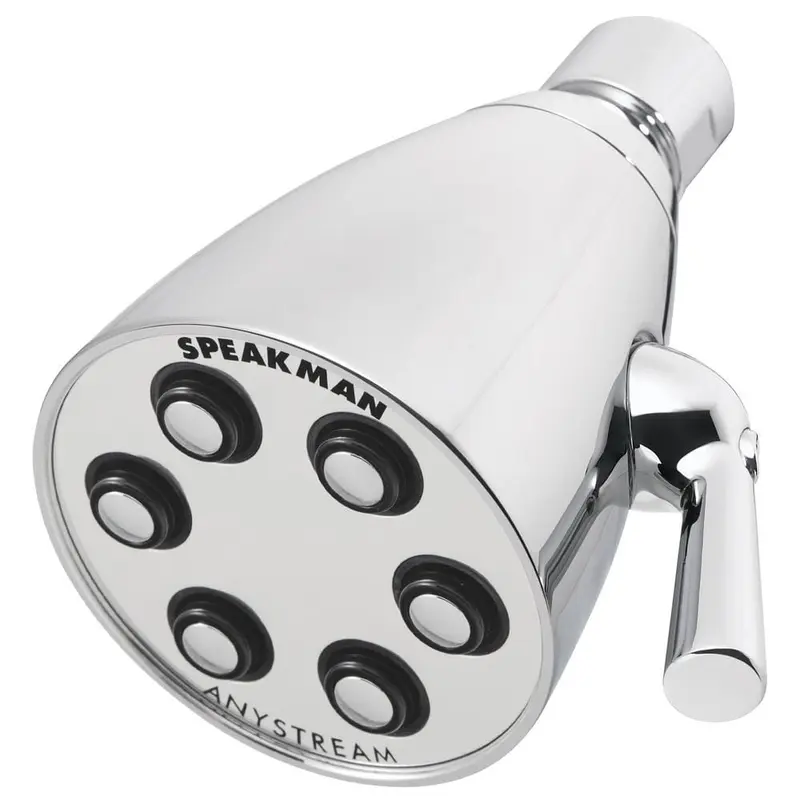 3-Spray 2.8 in. Single Wall MountHigh Pressure Fixed Adjustable Shower Head in Polished ChromeSatin Brass / 1.26