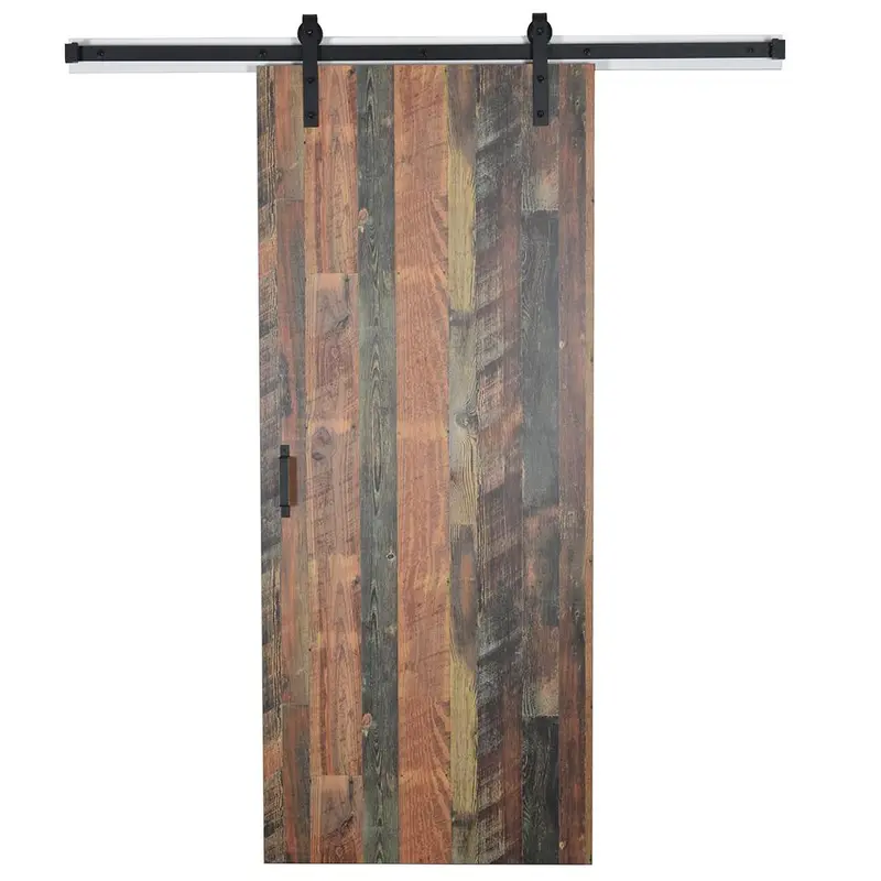 37 in. x 84 in. Antique Bourbon Pine 8215-12 Solid Core Wood Flush Barn Door with Sliding Door Hardware Kit99 / each