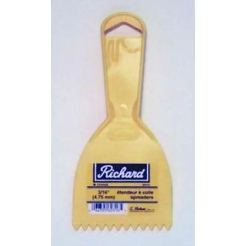 Richard 60014 Hand Spreader, 3 in W Blade, Notched Blade, Polystyrene Blade, Polystyrene Handle