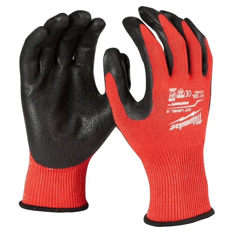 Milwaukee 48-22-8933 Gloves, Unisex, XL, 7.77 to 7.97 in L, Nitrile, Red