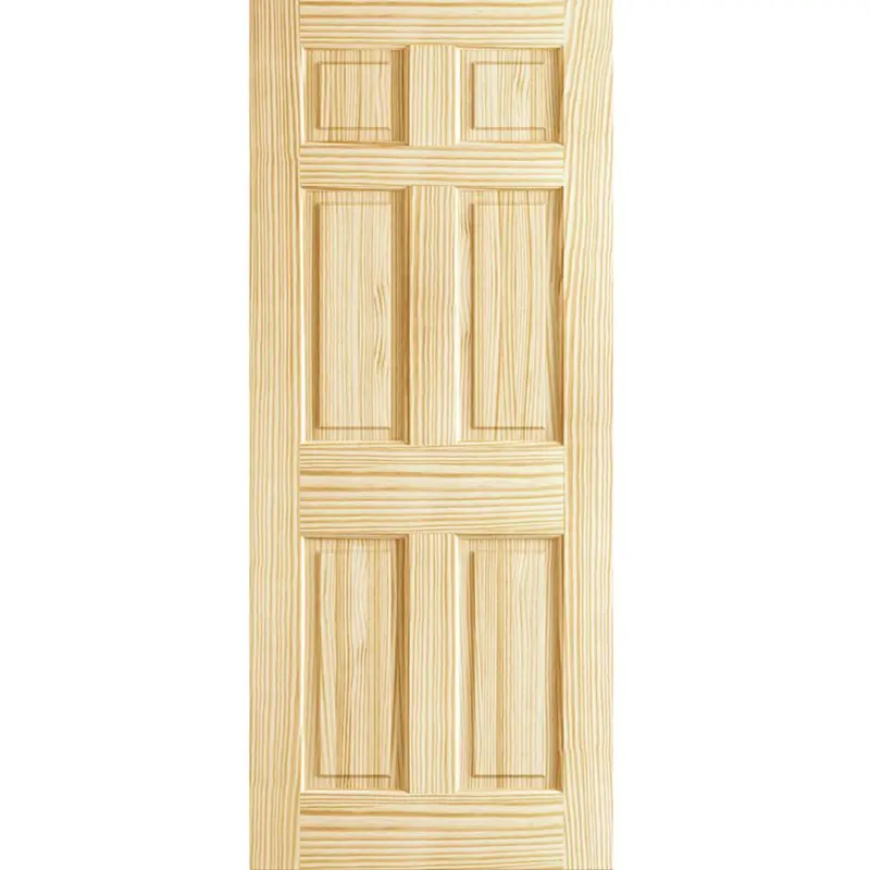 28 in. x 80 in. x 1.375 in. 6 Panel Colonial Double Hip Pine Interior Door Slab37 / each