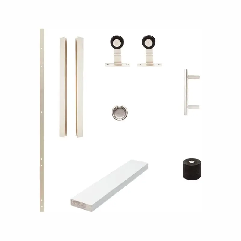 72 in. DesignGlide Satin Nickel Soft-Close Barn Door Sliding Door Hardware Kit