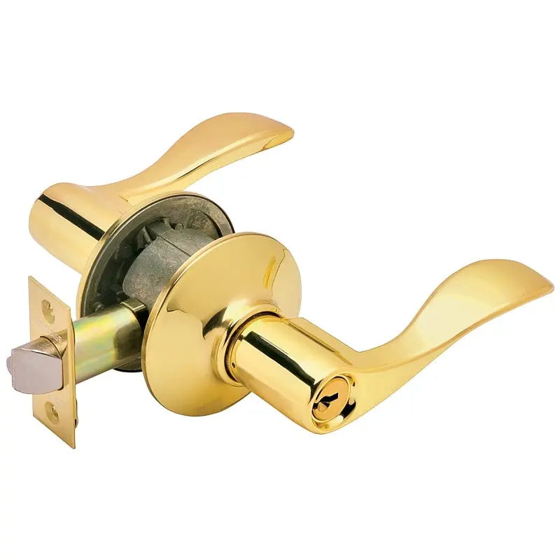 Schlage Accent Series F51A V ACC 505 Entry Lever, Mechanical Lock, Bright Brass, Metal, Residential, 2 Grade