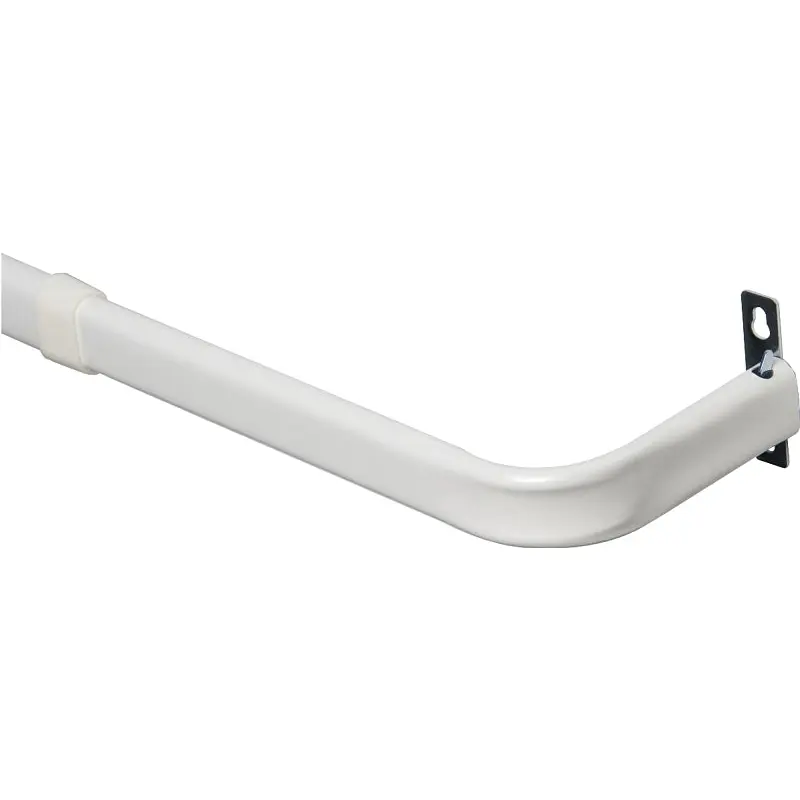 Kenney KN527 Curtain Rod, 1 in Dia, 48 to 86 in L, Steel, White
