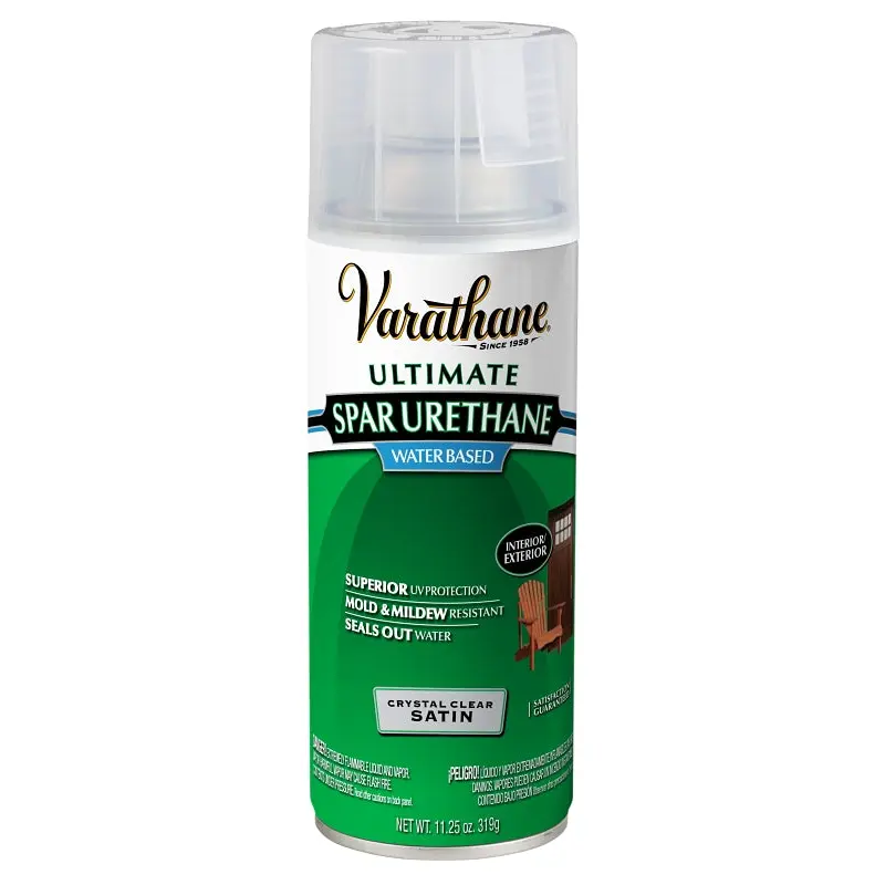Varathane Y250281 Exterior Finish, Satin, Clear, Liquid, 340 g, Aerosol Can