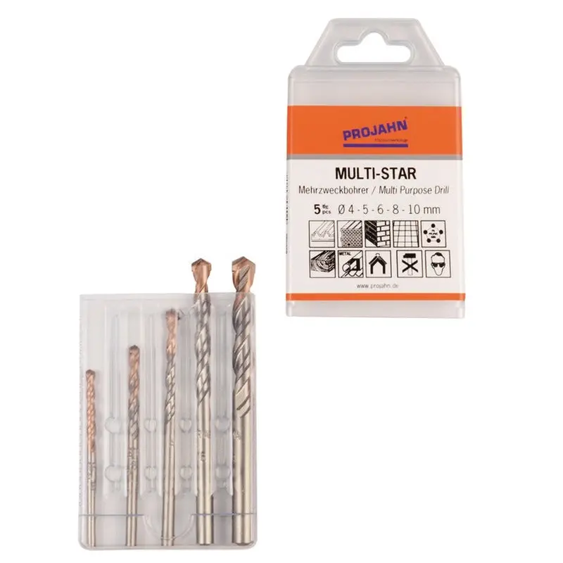 PRODUR drill bit set, 5-10 mm, 4pcs, plastic case | 55001