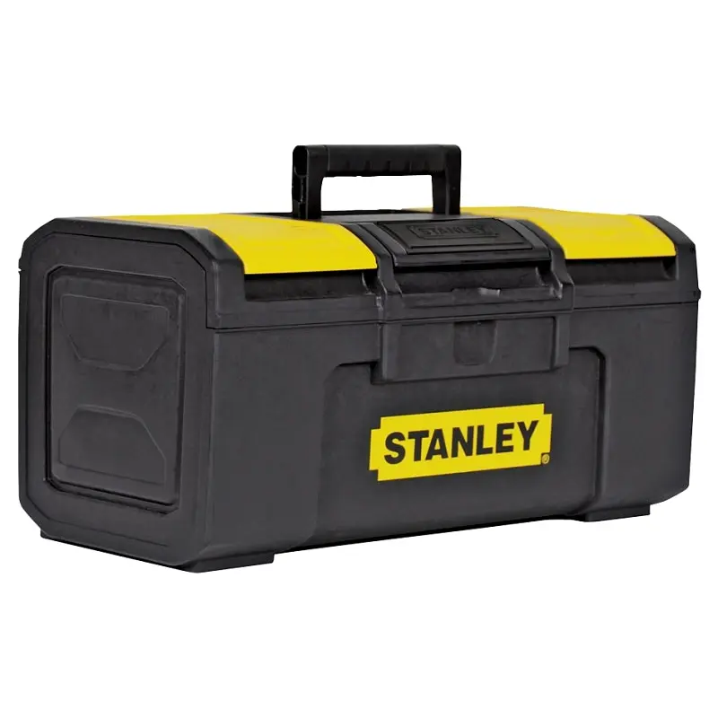 Stanley STST16410 Tool Box, 50 lb, Polypropylene, Black/Yellow, 3-Compartment