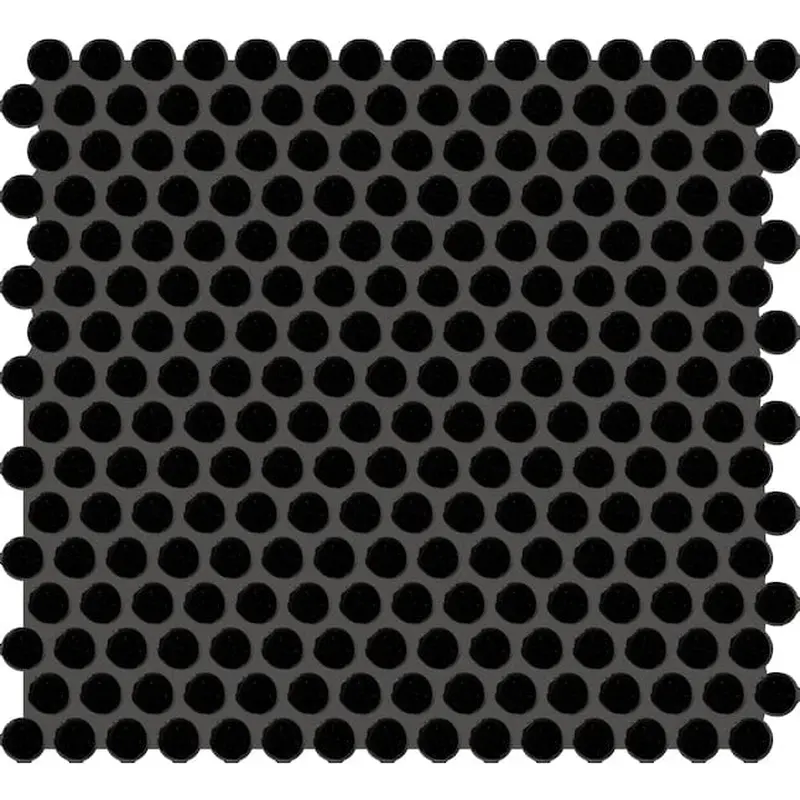American Olean Color Ways Black 11-in x 13-in Glossy Ceramic Penny Round Patterned Wall Tile (10.5-sq. ft/ Carton)