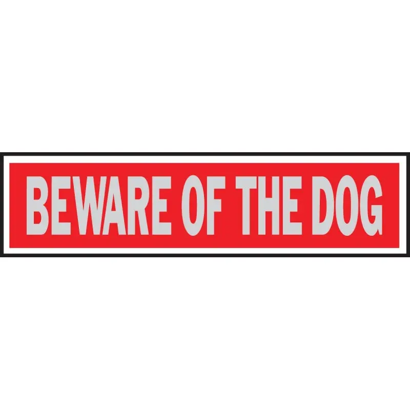 Hy-Ko 441 Princess Sign, Rectangular, BEWARE OF THE DOG, Silver Legend, Red Background, Aluminum