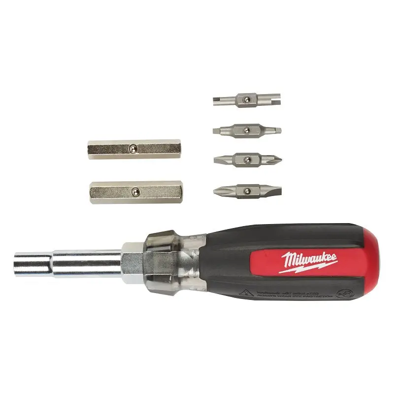 Milwaukee 48-22-2881 13-in-1 Screwdriver, 7-1/2 in OAL, Cushion Grip Handle