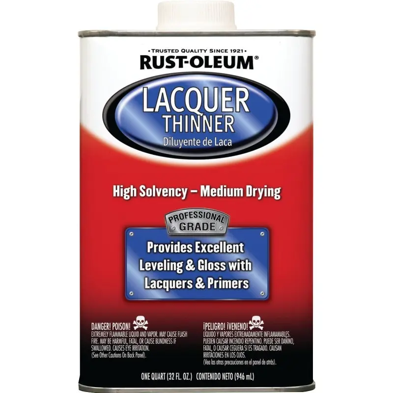 Rust-Oleum 253307 Lacquer Thinner, Liquid, Solvent, Clear, 1 qt, Can