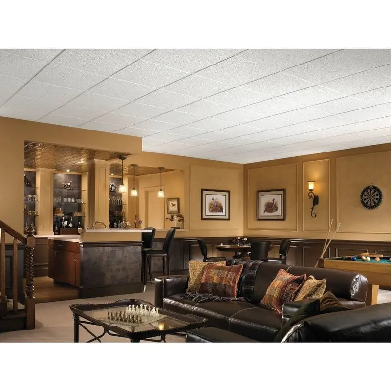 Armstrong Ceilings 24-in x 24-in Brighton 16-Pack White Textured 15/16-in Drop Acoustic Panel Ceiling Tilessq/ft