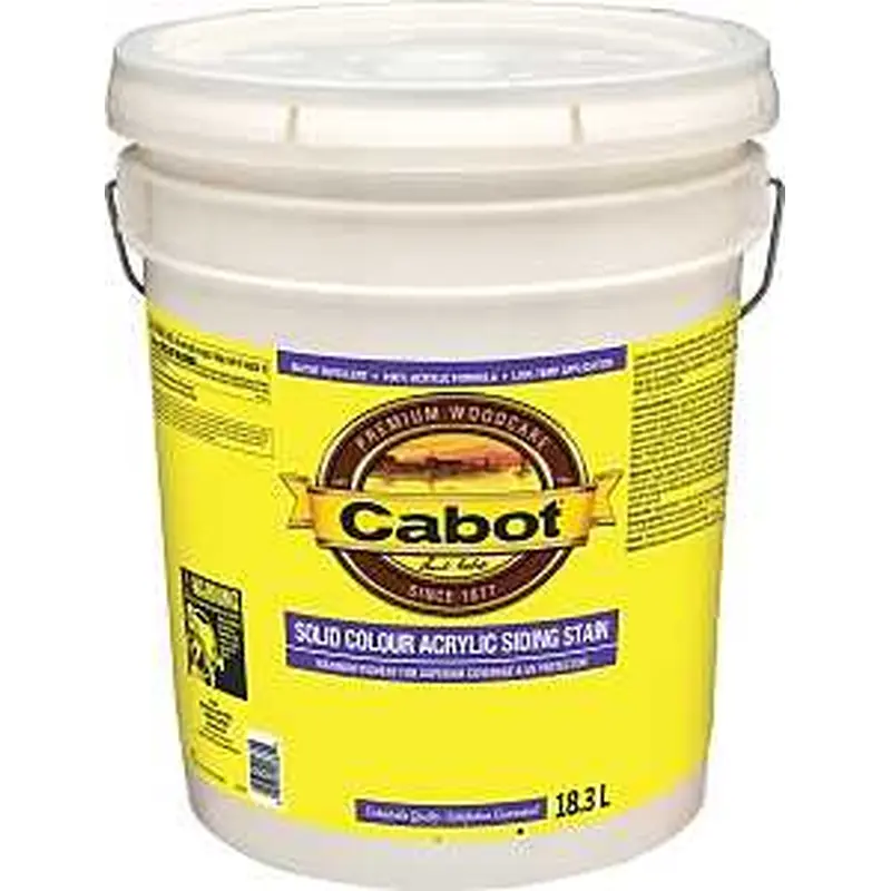 Cabot 142.0000808.008 Exterior Self-Priming Solid Color Latex Siding Stain, 18.9 l, Liquid, Slight, Medium Base