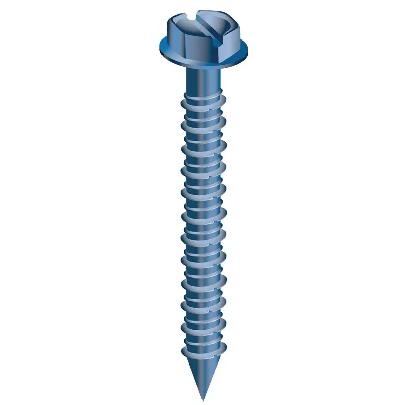 COBRA ANCHORS 670J Screw, 3/16 in Thread, 1-1/4 in L, Hex, Socket Drive, Steel, Fluorocarbon-Coated
