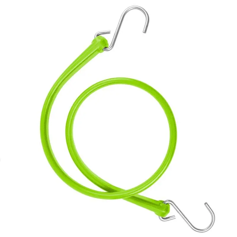 31 in. Polyurethane Bungee Strap with Galvanized S-Hooks (Overall Length: 36 in.) in Safety Green