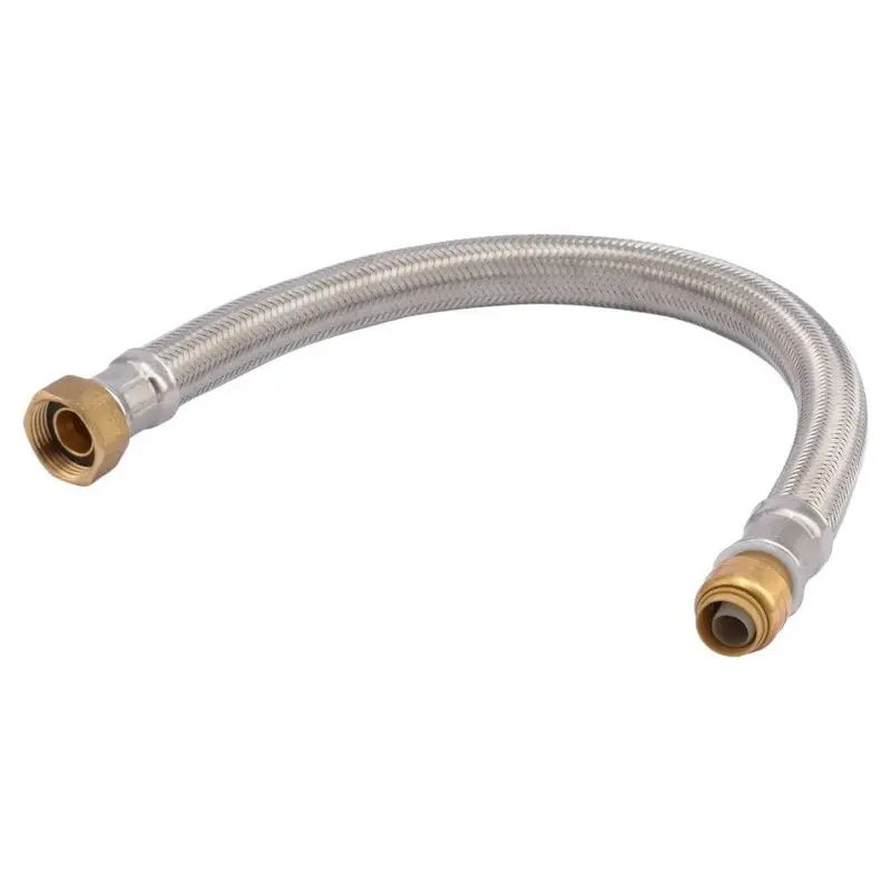1/2 in. Push-to-Connect x 3/4 in. FIP x 18 in. Braided Stainless Steel Water Heater Connector0.562 / 18