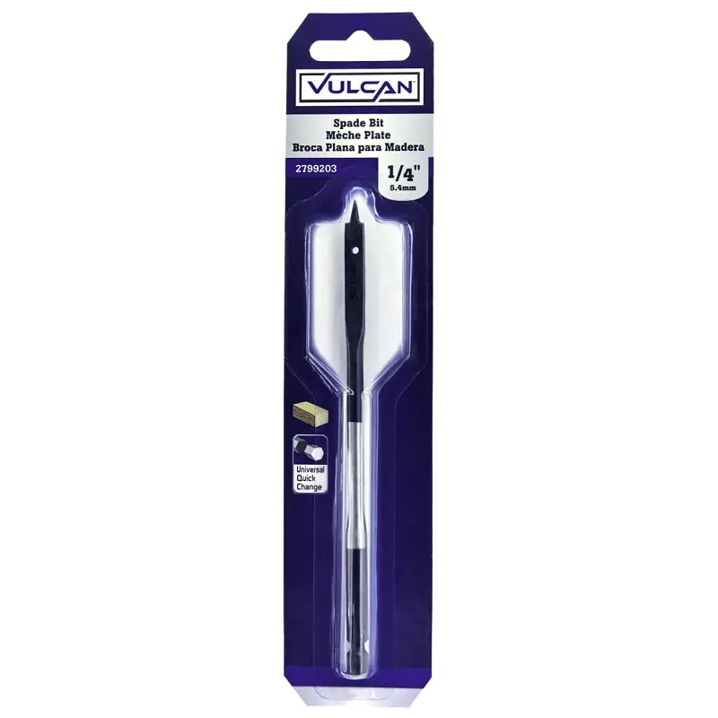 Vulcan 277071OR Spade Drill Bit, 1/4 in Dia, Hex Shank