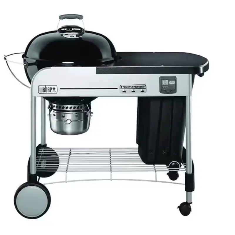 22 in. Performer Premium Charcoal Grill in Black with Built-In Thermometer and Digital Timer