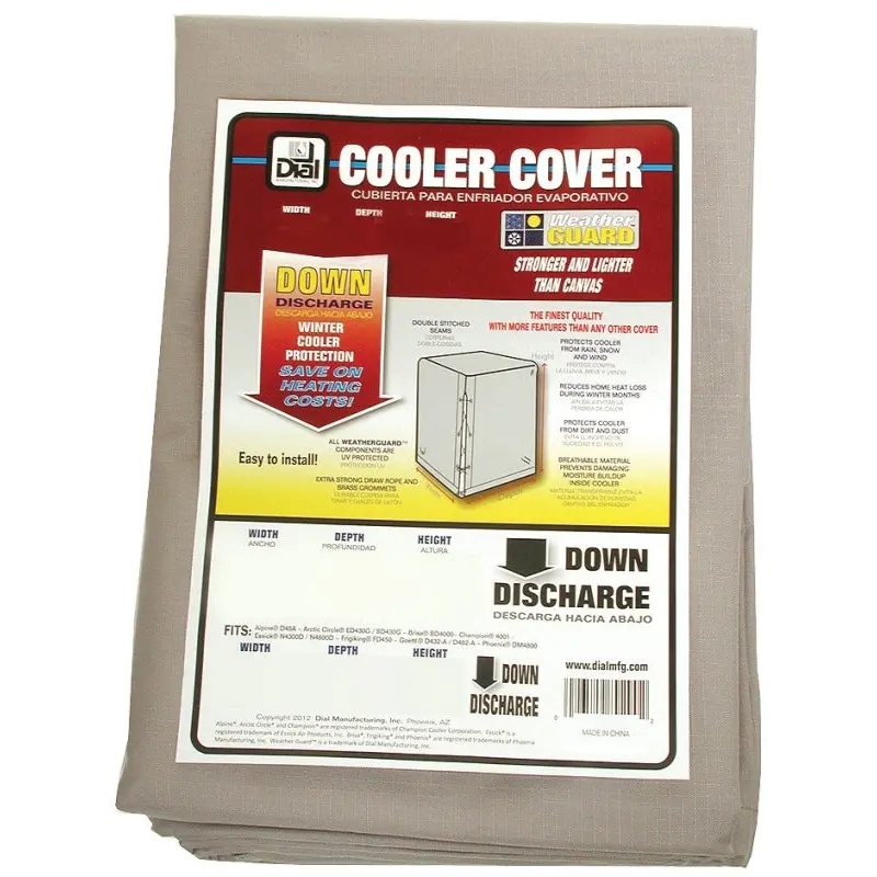 Dial 8929 Evaporative Cooler Cover, 34 in W, 34 in D, 36 in H, Polyester