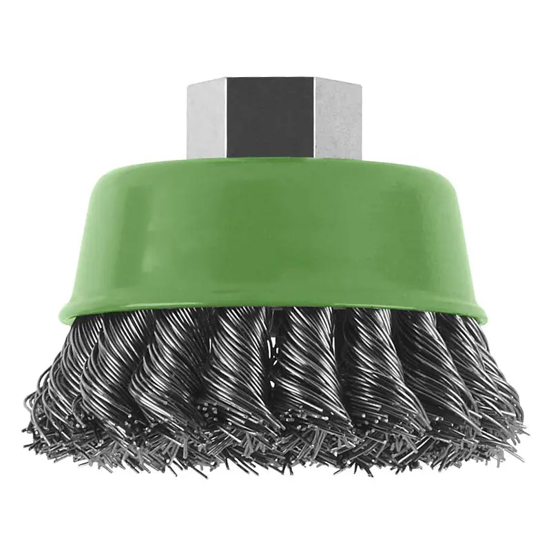 Wire Cup Brush Stainless 75mm Knotted Wire M14