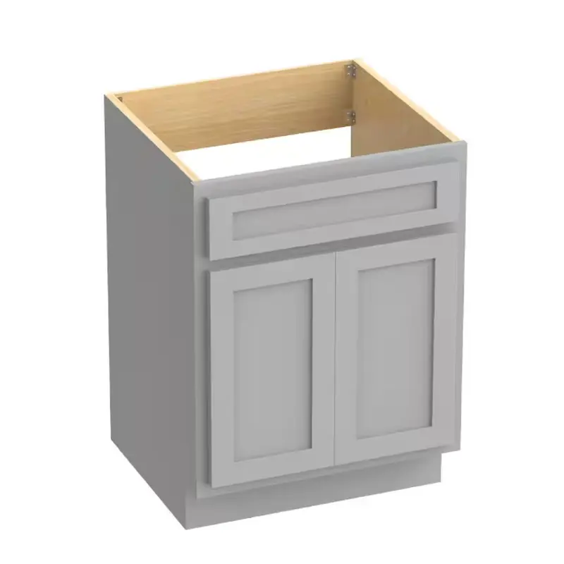 24 in. W x 21 in. D x 32.5 in. H 2-Doors Bath Vanity Cabinet Only in Gray