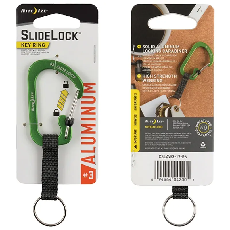 Nite Ize CSLAW3-17-R6 Key Ring, Split Ring, 3/8 in Ring, Aluminum Case
