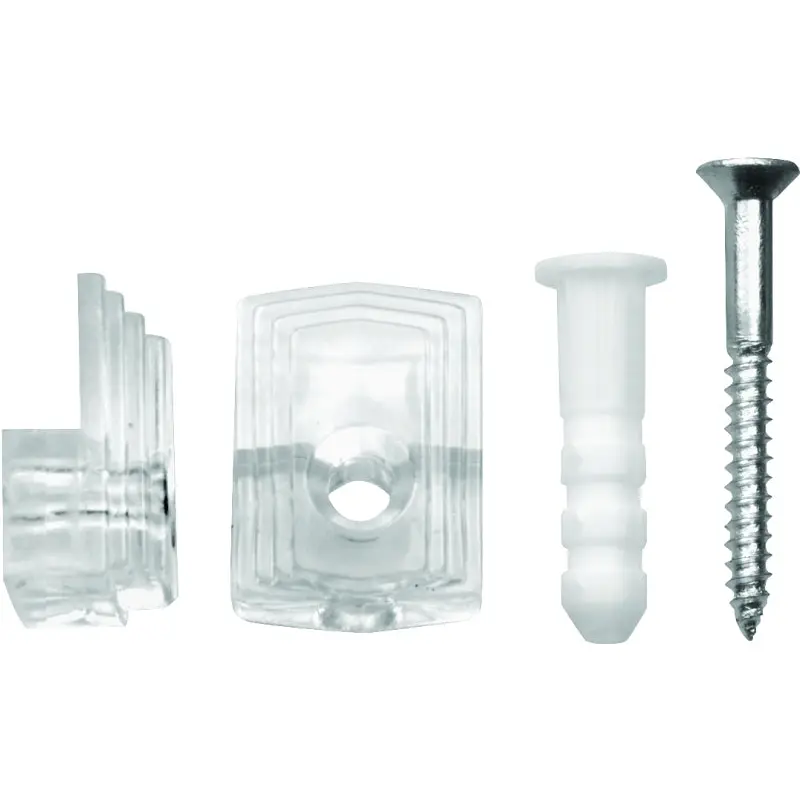 OOK 50225 Mirror Clip Set, 20 lb, Plastic, Clear, Wall Mounting, 10/PK