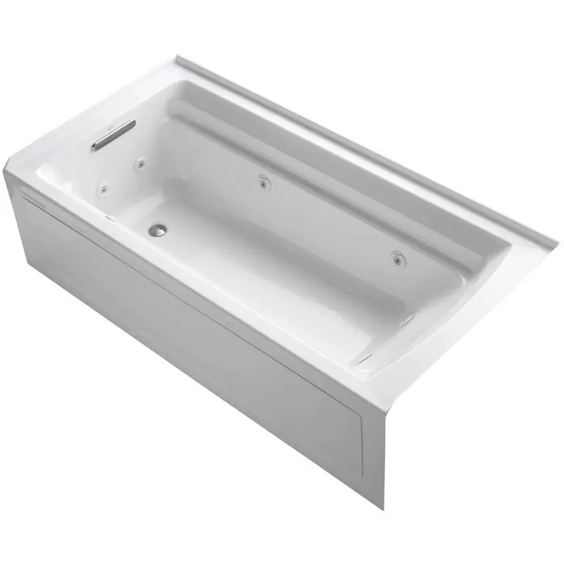 Archer 6 ft. Acrylic Left Drain Rectangular Alcove Whirlpool Bathtub in WhiteWhite / Right / 135
