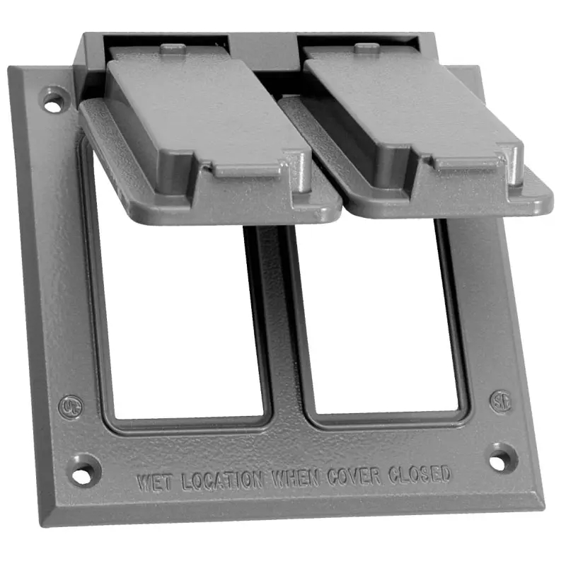 BWF FGV-2DCV Cover, 4-9/16 in L, 4-9/16 in W, Square, Metal, Gray, Powder-Coated