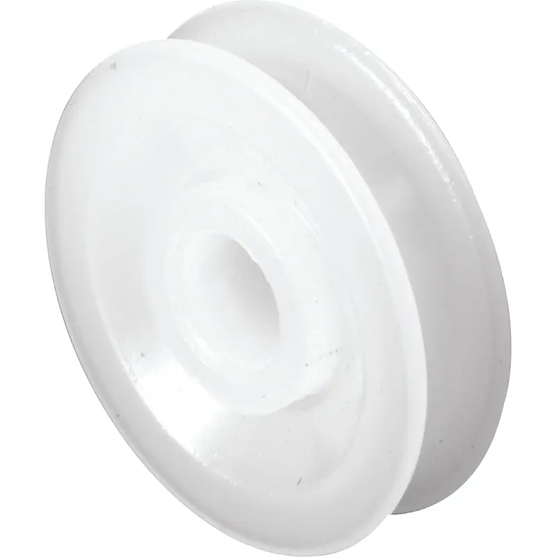 Prime-Line B 552 Door Roller, 1 in Dia Roller, 9/32 in W Roller, Nylon, White, 2-Roller, Bottom Mounting