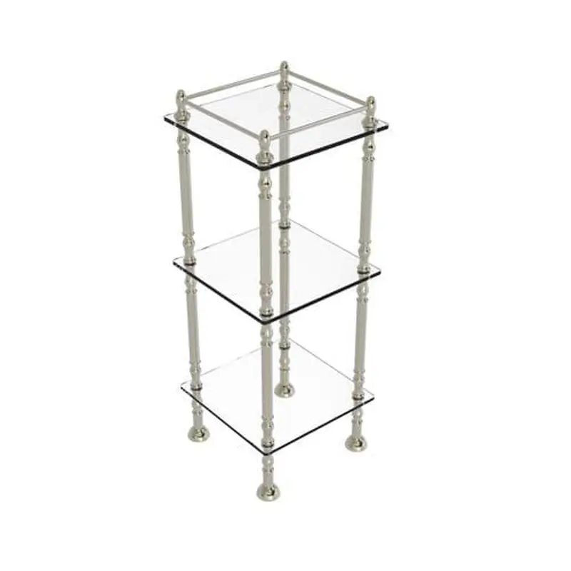 Allied Brass Three Tier Etagere with 14-in x 14-in Shelves in Polished Nickel