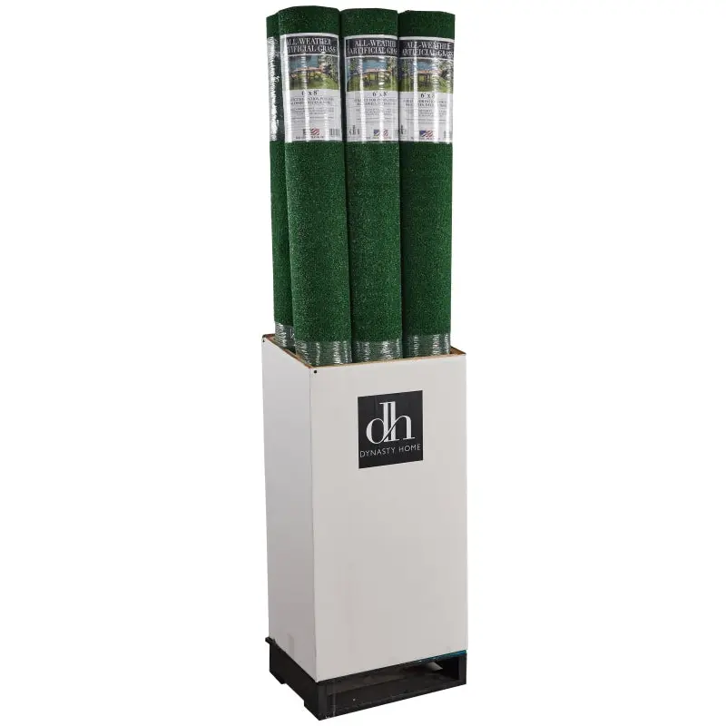 Dynasty Carpet 1301 Artificial Grass Carpet, 1/4 in H Pile, 8 ft L Roll, Polypropylene, Polyurethane Backing, Green