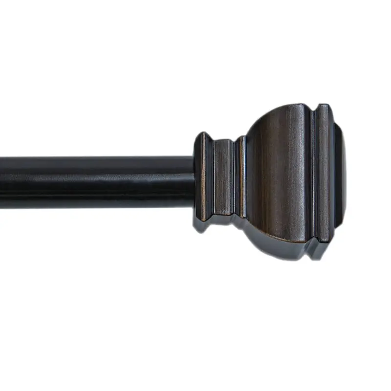 allen   roth 36-in to 72-in Dark Bronze Steel Single Curtain Rod
