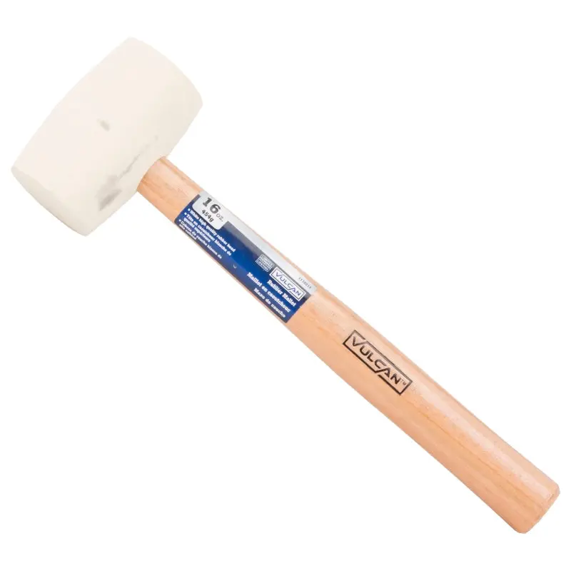 Vulcan JL24116-16W Mallet, 16 oz Head, Double-Faced Head, Rubber Head, 13-1/2 in OAL