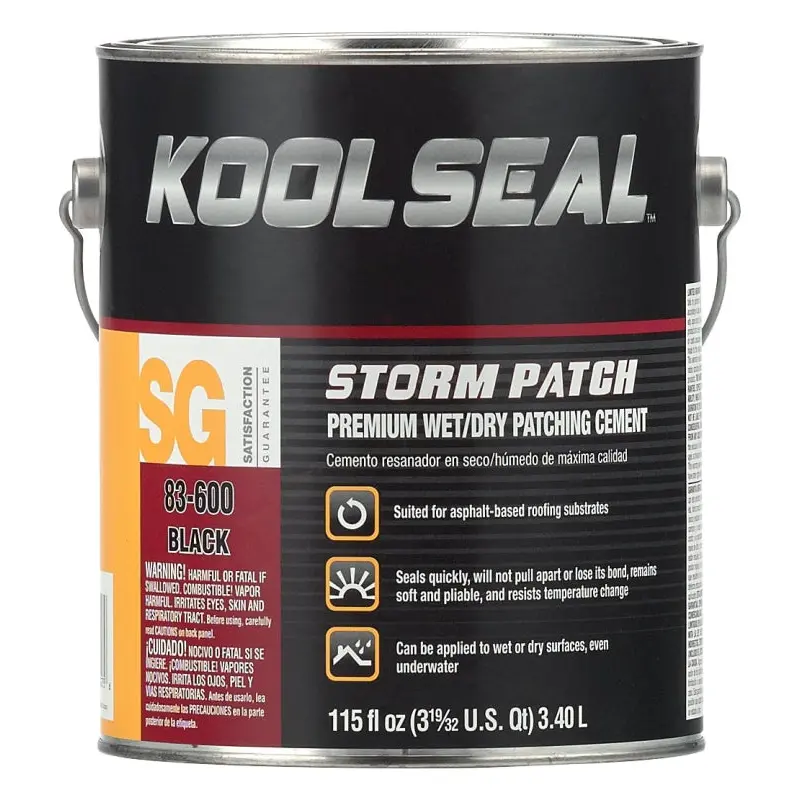 Kool Seal Storm Patch Series KS0083600-16 Patching Cement, Black, Liquid, 1 gal