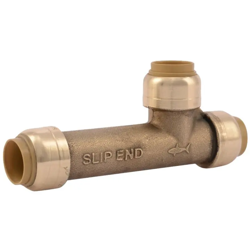 SharkBite U3362LFA Pipe Tee, 1/2 in, Push-to-Connect, DZR Brass, 200 psi Pressure